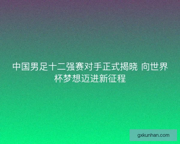 中国男足十二强赛对手正式揭晓 向世界杯梦想迈进新征程